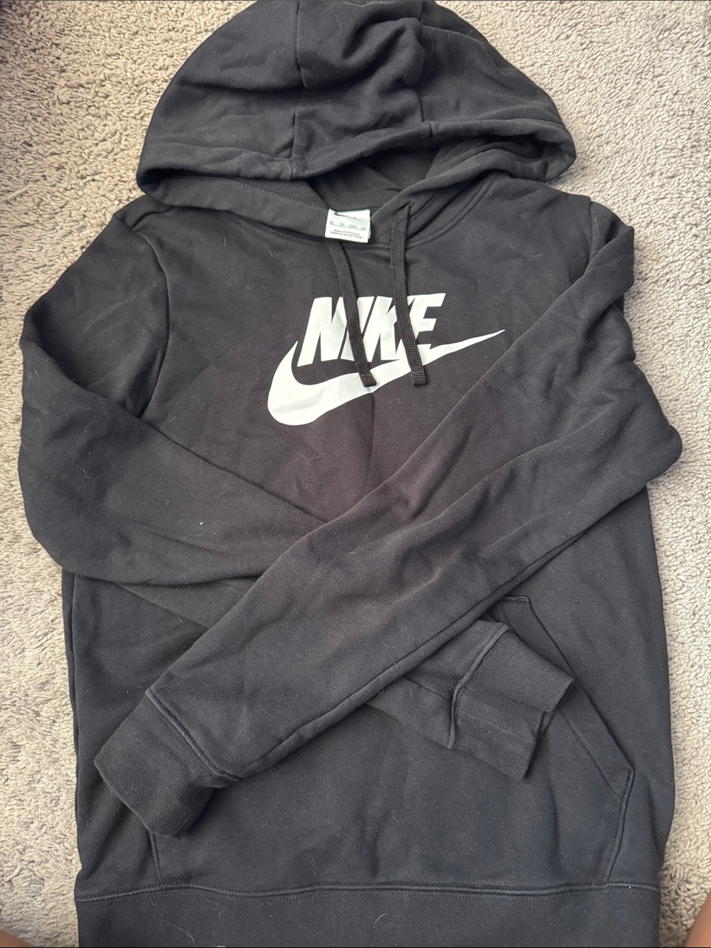 Nike Black Hoodie with White Nike Swoosh Logo